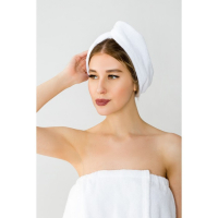 Набор для сауны "Этель" парео (68х150 см) и чалма, цвет белый Набор для сауны "Этель" парео (68х150 см) и чалма, цвет белый