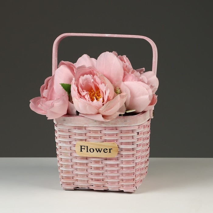 Корзина плетеная, 15 x 15 x 12/24 см, роовая, секвойя Корзина плетеная, 15 x 15 x 12/24 см, роовая, секвойя