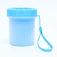 Лапомойка для кошек и собак с силиконовыми ворсинками 9 х 9 х 11 см, голубая