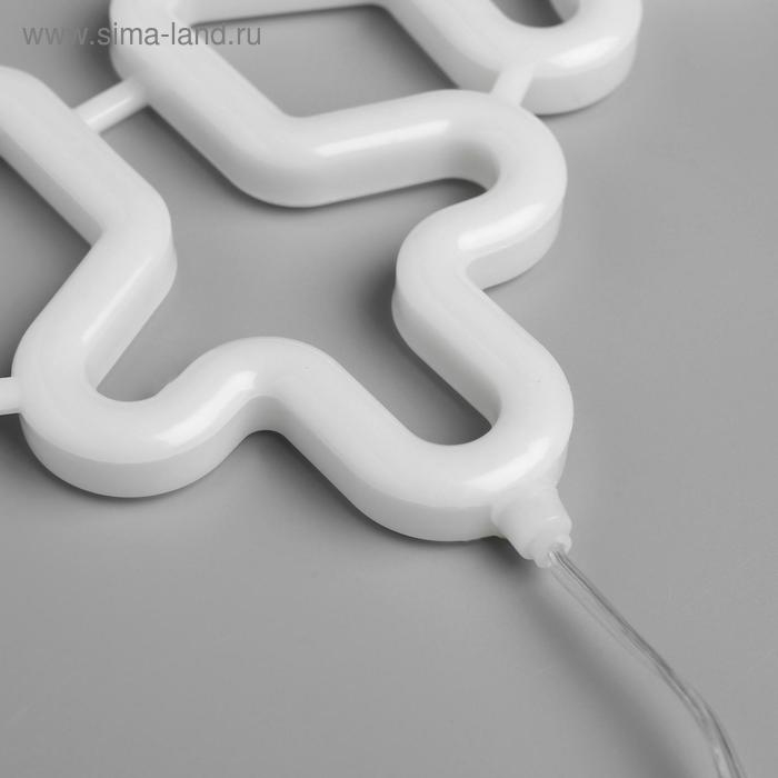 Светодиодная фигура &laquo;Снежинка&raquo; 30 см, пластик, 220 В, свечение тёплое белое