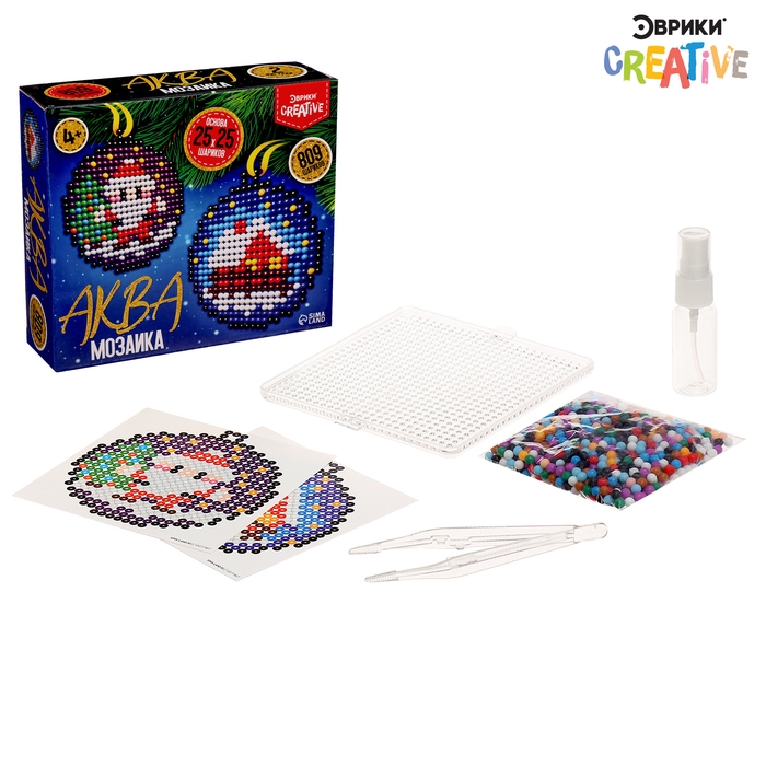 Аквамозаика &laquo;Подвесы с Дед Морозом и Домиком&raquo;, 2 фигурки, 809 шариков