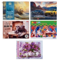 Альбом для рисования А4, 40 листов, на скрепке, "Ассорти", обложка мелованный картон, блок 100 г/м&sup2;, МИКС