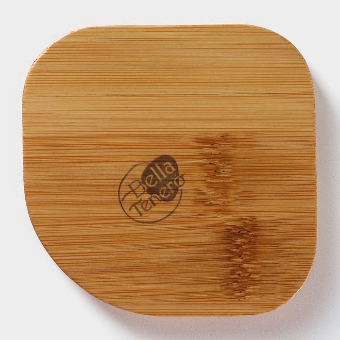 Набор фарфоровый для специй на бамбуковой подставке BellaTenero &laquo;Зайцы&raquo;, 3 предмета: солонка 50 мл, перечница 20 мл, подставка, цвет белый и чёрный