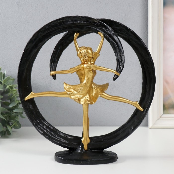 Сувенир полистоун Сувенир полистоун "Гимнастки. Абстракция" золото с чёрным 25,5х7х27 см