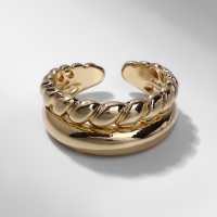 Кольцо &laquo;Тренд&raquo; параллель, цвет золото, безразмерное