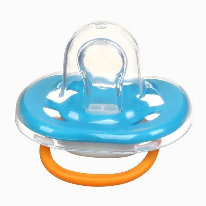 Набор: Соска - пустышка с держателем &laquo;Пингвин&raquo;, анатомическая +6 мес, цвет голубой