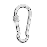 Карабин монтажный с фиксатором ТУНДРА krep, DIN5299D, 6&times;60 мм, оцинкованный, 1 шт.