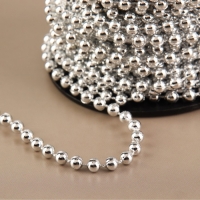 Бусы на нитях, круглые, 4 мм, 9 ± 1 м, цвет серебряный Бусы на нитях, круглые, 4 мм, 9 ± 1 м, цвет серебряный