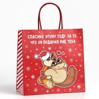 Пакет подарочный новогодний &laquo;Спасибо этому году&raquo;, 22 х 22 х 11 см