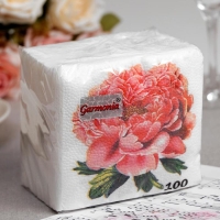 Салфетки бумажные Гармония цвета Пионы, 100 листов Салфетки бумажные Гармония цвета Пионы, 100 листов