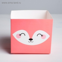 Коробка для цветов с топпером «Лисичка», 11 х 12 х 10 см Коробка для цветов с топпером «Лисичка», 11 х 12 х 10 см