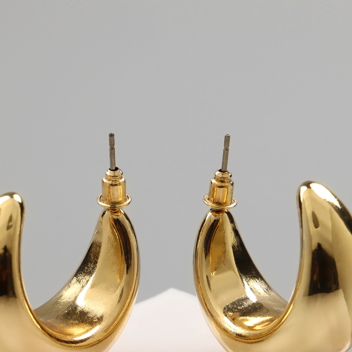 Серьги пластик &laquo;Круг&raquo; гало, цвет золото