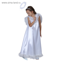 Карнавальный костюм &laquo;Белый ангел&raquo;, нимб, платье, крылья, р. 34, рост 134&ndash;140 см