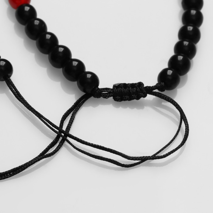 Браслет-оберег «Рука счастья Хамса» гранд, цвет красно-чёрный с серебром, d=6 см Браслет-оберег «Рука счастья Хамса» гранд, цвет красно-чёрный с серебром, d=6 см