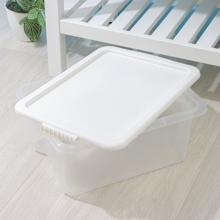 Контейнер для хранения с крышкой Porter, 14 л, 42,5&times;31,5&times;17,5 см, цвет слоновая кость