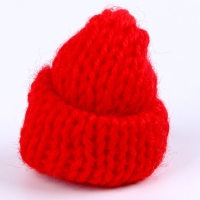 Шапка для игрушек вязаная, набор 10 шт., цвет красный