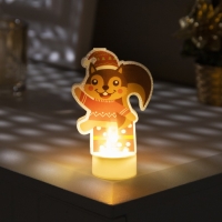 Световая картинка на подставке &laquo;Белочка&raquo; 11 см, батарейки, свечение тёплое белое