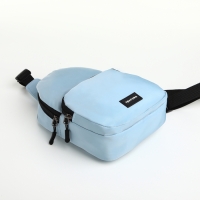 Сумка-слинг на молнии TEXTURA, наружный карман, цвет голубой Сумка-слинг на молнии TEXTURA, наружный карман, цвет голубой