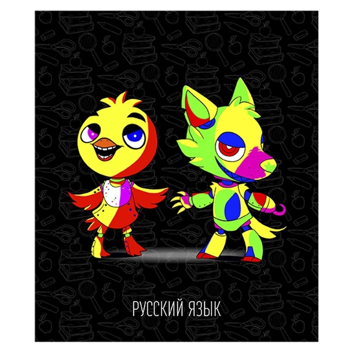 Тетрадь предметная Calligrata TOP "Неоновые звери" 48 листов, в линейку, по русскому языку, мелованный картон, печать,офсет