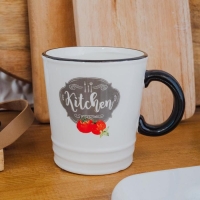 Кружка Доляна &laquo;Гурман&raquo;, 400 мл, цвет белый