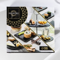 Блюдо из сланца Magistro Valley, 2-ярусное, 25/20&times;28 см