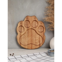 Доска для подачи авторская &laquo;Лапа Тигра&raquo;, 19&times;22&times;2 см, натуральный дуб