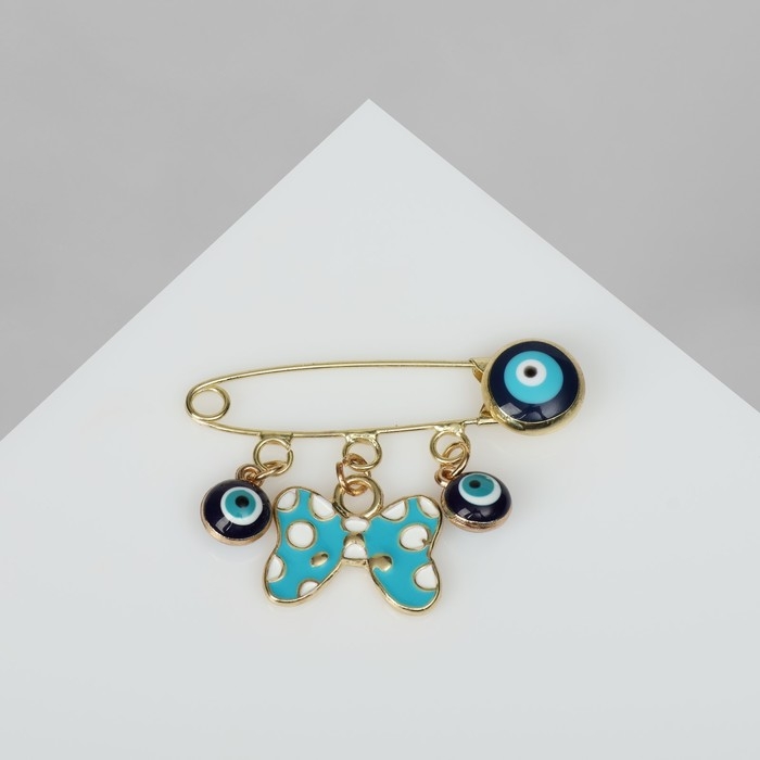 Булавка-оберег &laquo;Для малышки&raquo;, цвет сине-голубой в золоте