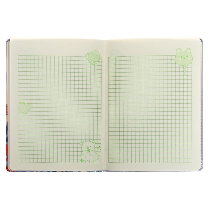 Записная книжка подарочная, А6+, 132 листа, цветной блок, с фигурным хлястиком на магните,обложка пвх, "Аниме", МИКС