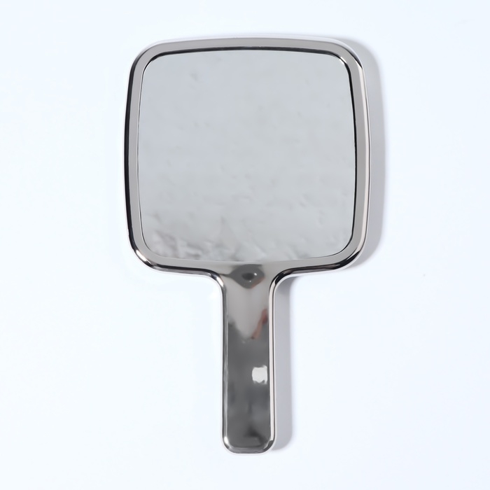 Зеркало с ручкой, зеркальная поверхность 8,5 &times; 8,5 см, цвет серебристый