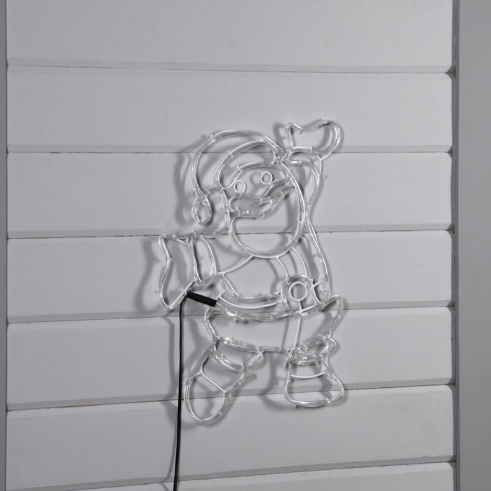 Светодиодная фигура &laquo;Дед Мороз&raquo;, 38 &times; 50 см, дюралайт, 100 LED, 220 В, свечение красное/зелёное/белое