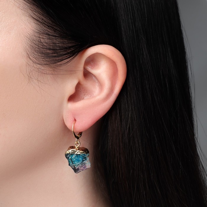 Серьги &laquo;Камни&raquo; градиент, цвет сине-фиолетовый в золоте