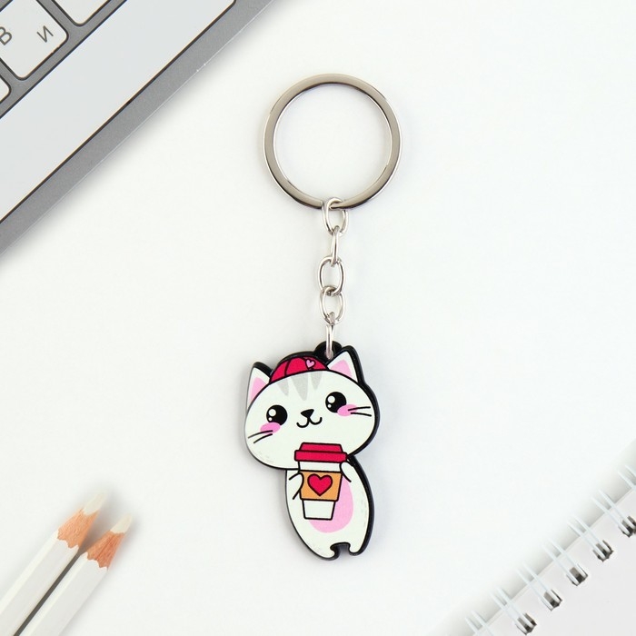 Брелок для ключей акриловый &laquo;Котик&raquo;, 3,5 х 10 см
