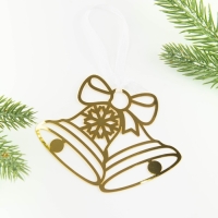 Ёлочная игрушка новогодняя &laquo;Колокольчики&raquo;, на Новый год, 9.8 х 7.9 см.