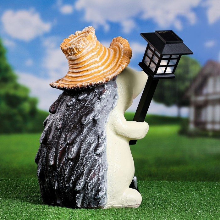 Садовый фонарь "Ежик с фонарем" 43см