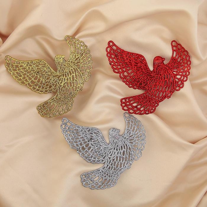 Украшение ёлочное Украшение ёлочное "Голубки резные" (набор 3 шт) 12х11,5 см, микс