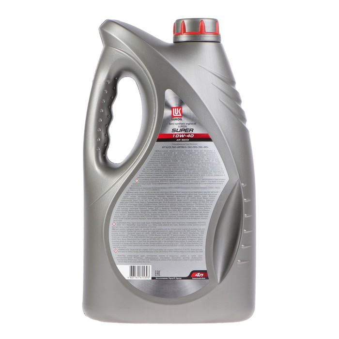 Моторное масло Лукойл Супер 10W-40, API SG/CD, полусинтетическое, 4 л 19192