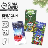 Брелок новогодний, для ключей «Новогодний» микс Брелок новогодний, для ключей «Новогодний» микс