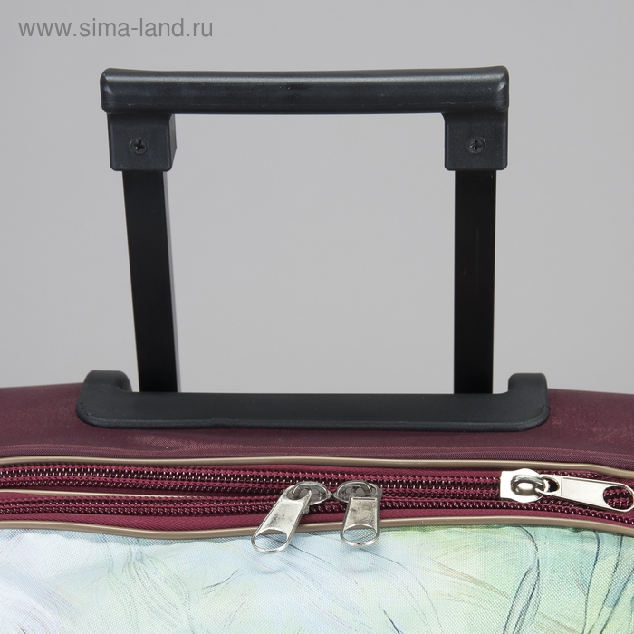 Чемодан малый 20" с сумкой, отдел на молнии, наружный карман, с расширением, цвет бордовый