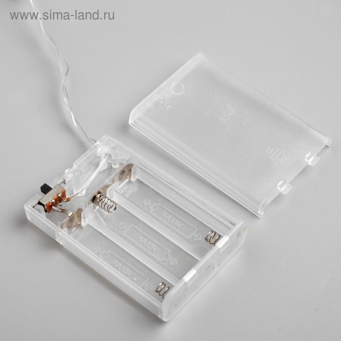 Гирлянда &laquo;Нить&raquo; 3 м с насадками &laquo;Шарики&raquo;, IP20, прозрачная нить, 20 LED, батарейки AAх3 (нет в комплекте), свечение мульти