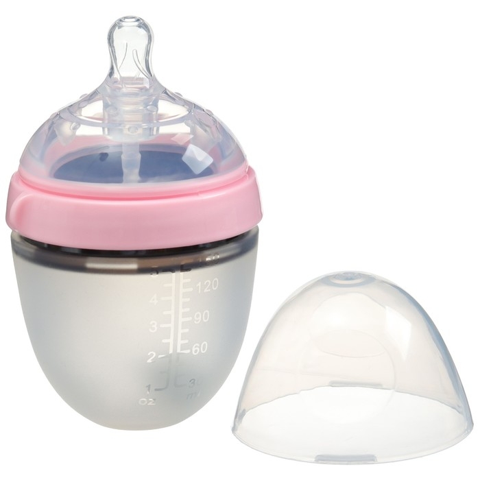 Бутылочка для кормления M&B, ШГ &Oslash;70мм, 150мл., силиконовая колба, цвет розовый
