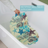 Коврик противоскользящий в ванну на присосках Доляна &laquo;Ракушки&raquo;, 39&times;65 см