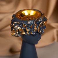 Подсвечник полистоун &laquo;Девушка с венком&raquo; 9,5 х 9,5 х 14 см МИКС