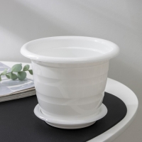 Горшок для цветов с поддоном &laquo;Виола&raquo;, 1 л, пластиковый, белый