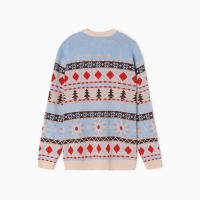 Новый год. Джемпер вязаный KAFTAN Scandinavia размер 50, голубой Новый год. Джемпер вязаный KAFTAN Scandinavia размер 50, голубой