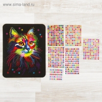 Набор для создания мозаики &laquo;Кот&raquo; CRYSTAL MOSAIC, на тёмном фоне