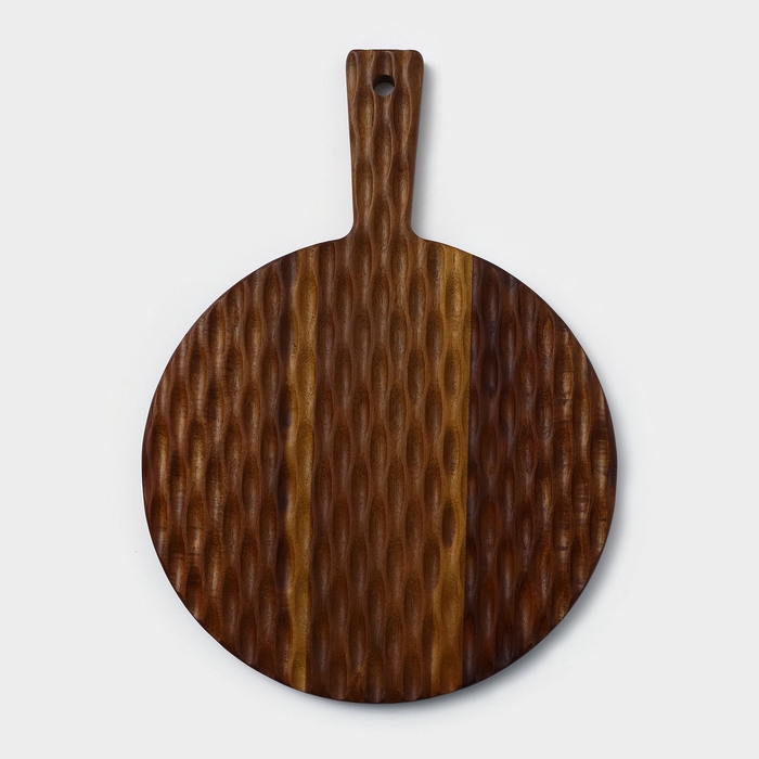 Доска разделочная с ручкой &laquo;Рельеф&raquo;, 35&times;25&times;1,5 см, акация