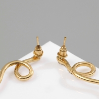 Новый год! Символ года 2025! Серьги со стразами «Змейка» спираль мини, цвет белый в золоте Новый год! Символ года 2025! Серьги со стразами «Змейка» спираль мини, цвет белый в золоте