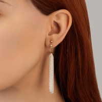 Серьги металл &laquo;Цепи&raquo; сборка, цвет серебряно-золотой