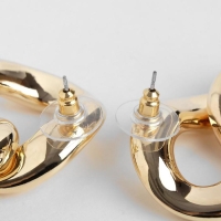 Серьги «Цепь» плоские звенья, цвет золото Серьги «Цепь» плоские звенья, цвет золото