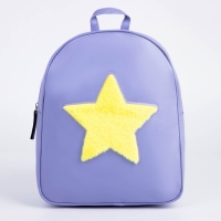 Рюкзак детский для девочки из искусственной кожи «Звезда», нашивка плюш, 27х23 х 10 см Рюкзак детский для девочки из искусственной кожи «Звезда», нашивка плюш, 27х23 х 10 см